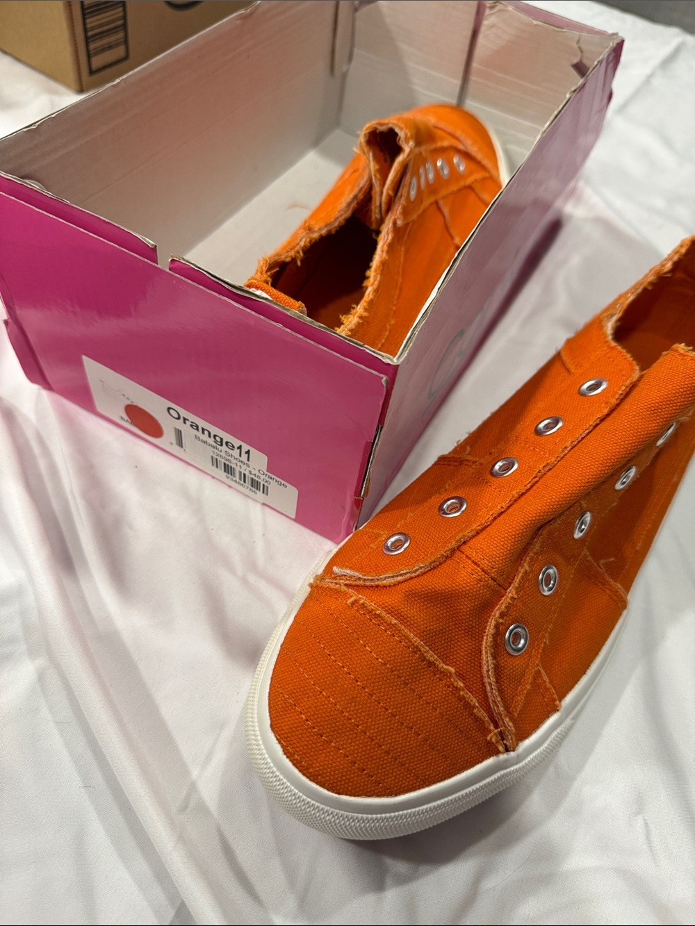 Corkys Orange Canvas Slip-On Sneakers for Women